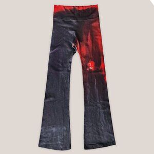 NWT Red Chakra Black Tie Dye Yoga Pants Cotton Flares Wide Waistband